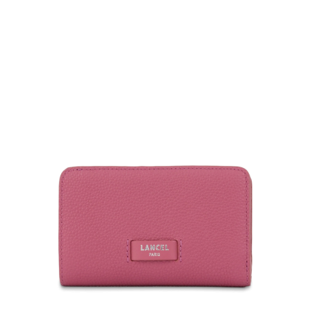 Portefeuille rectangulaire compact zippé Ninon Cerise