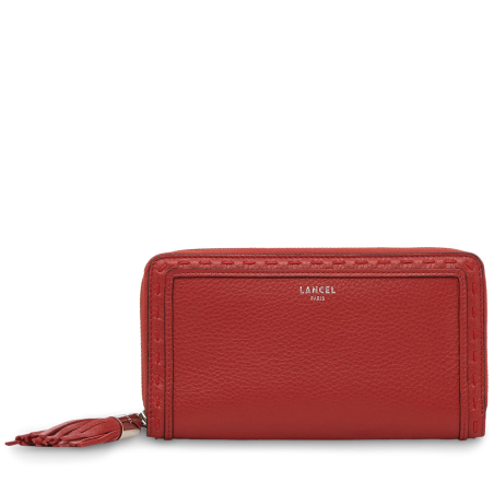 Portefeuille continental zippé Premier Flirt Rouge Lancel